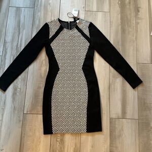 3/$20 Black and White Long Sleeve Bodycon Dress for Cocktail